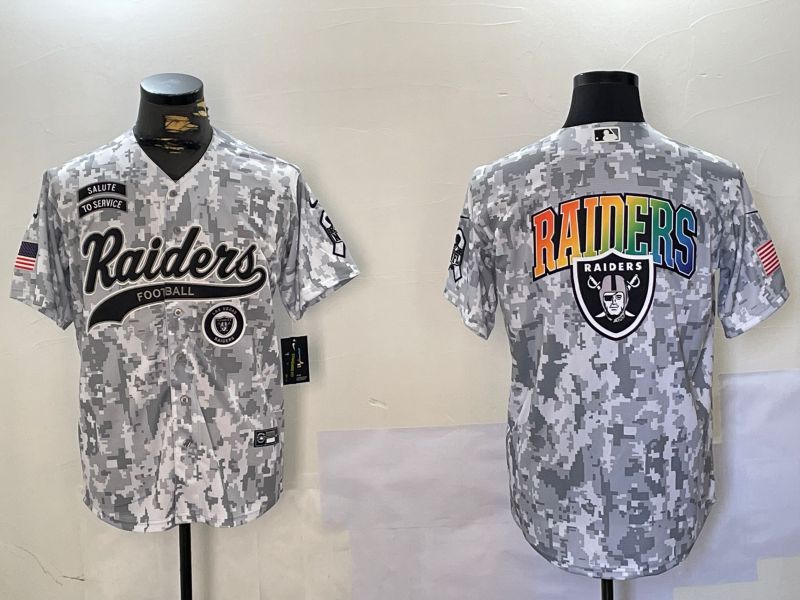 Men Oakland Raiders Blank Nike Arctic Camo 2024 Salute to Service Limited NFL Jersey style 6->oakland raiders->NFL Jersey